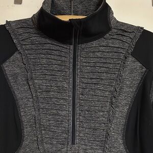 Lululemon Gray and Black Half Zip Pullover - Size 10